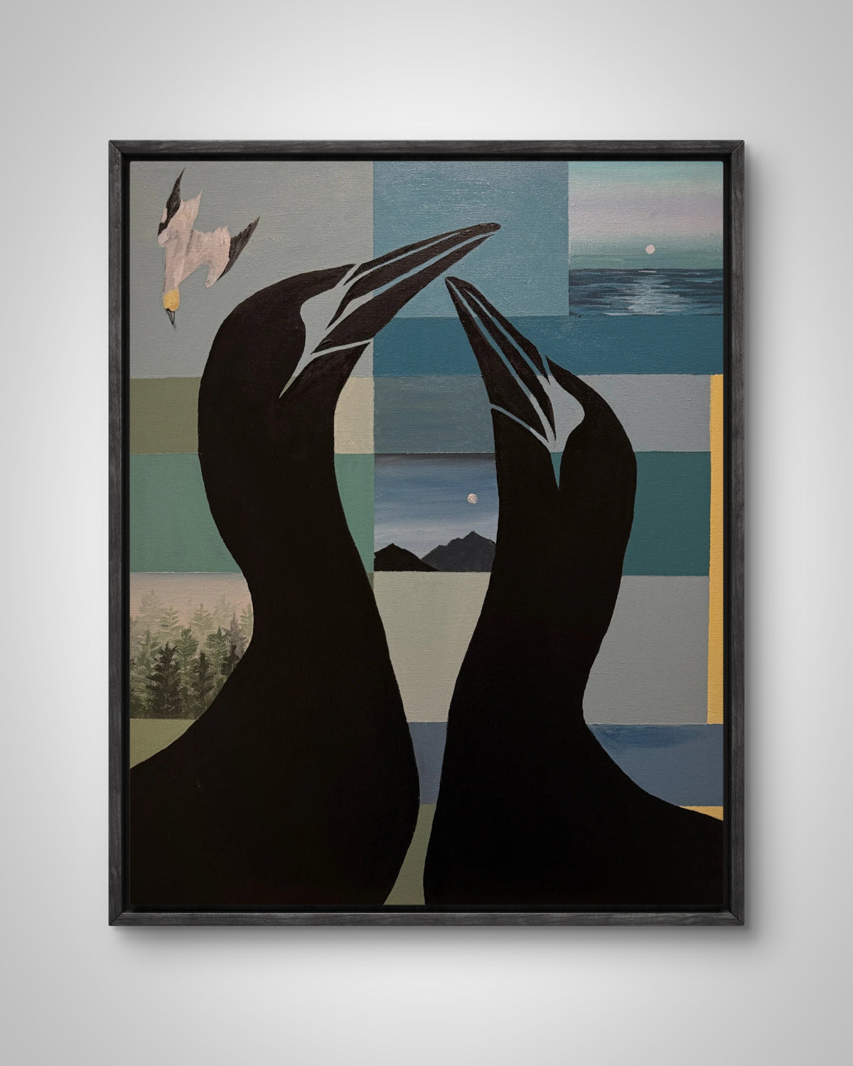 40x50 | Súlur Abstrakt Blátt